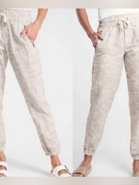 Athleta Linen Camo Jogger Pants-size 8P